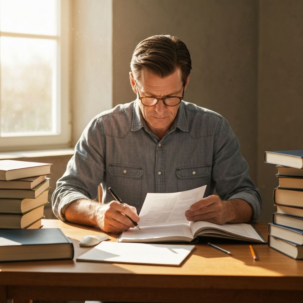 Man reading supplement information