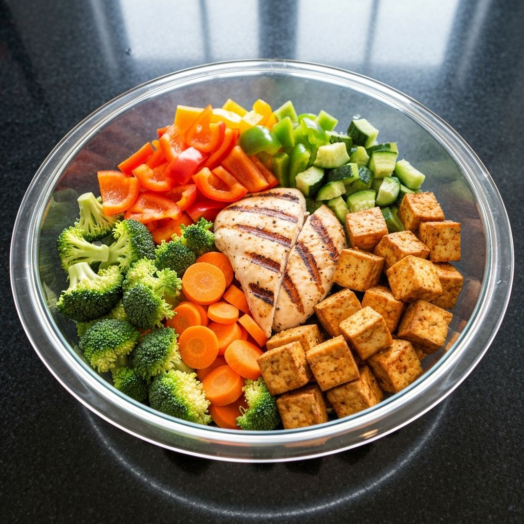 Healthy balanced meal preparation